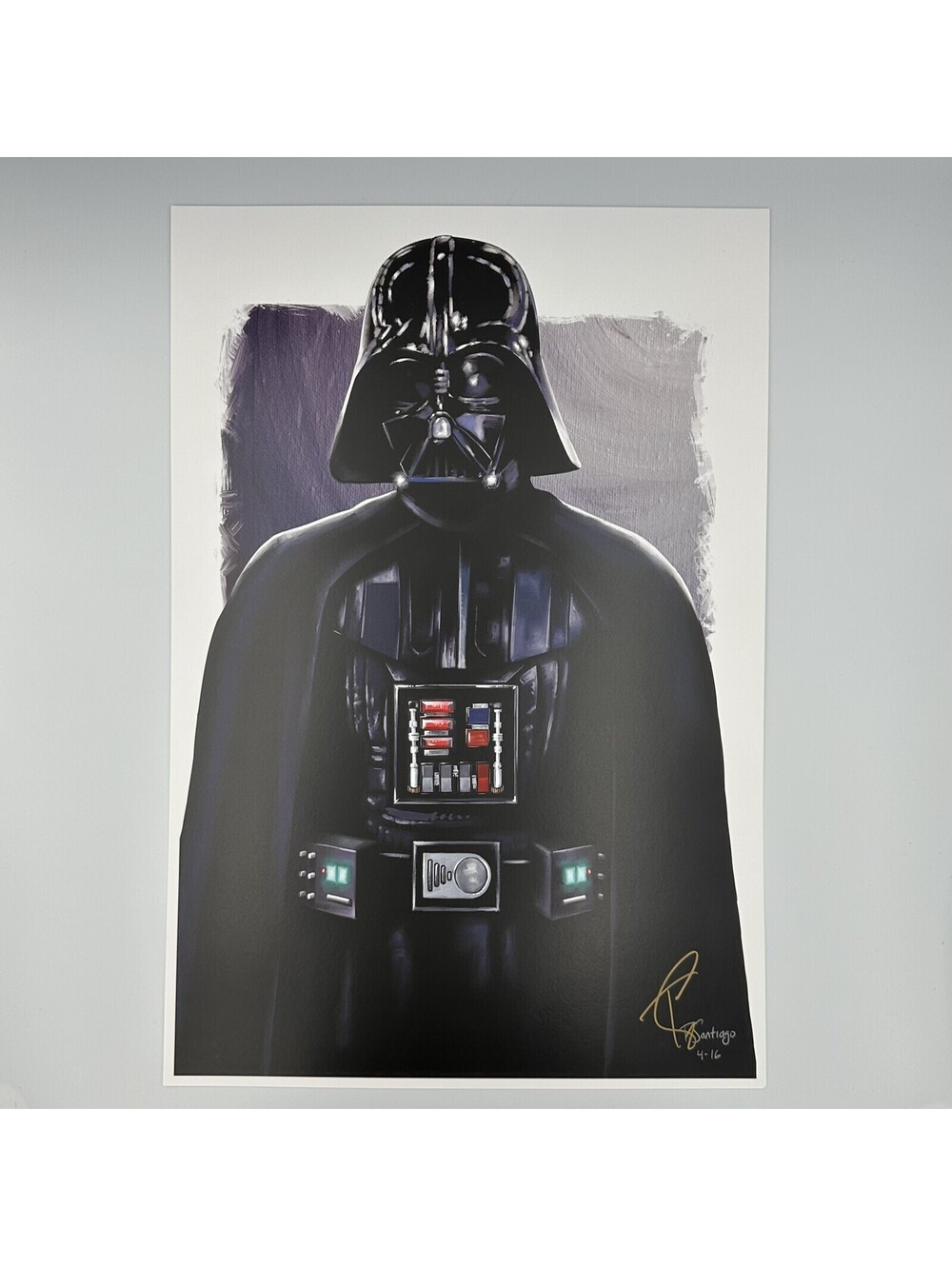 Darth Vader Star Wars 13x19 Signed Lithograph by Tony Santiago PA Certified COA